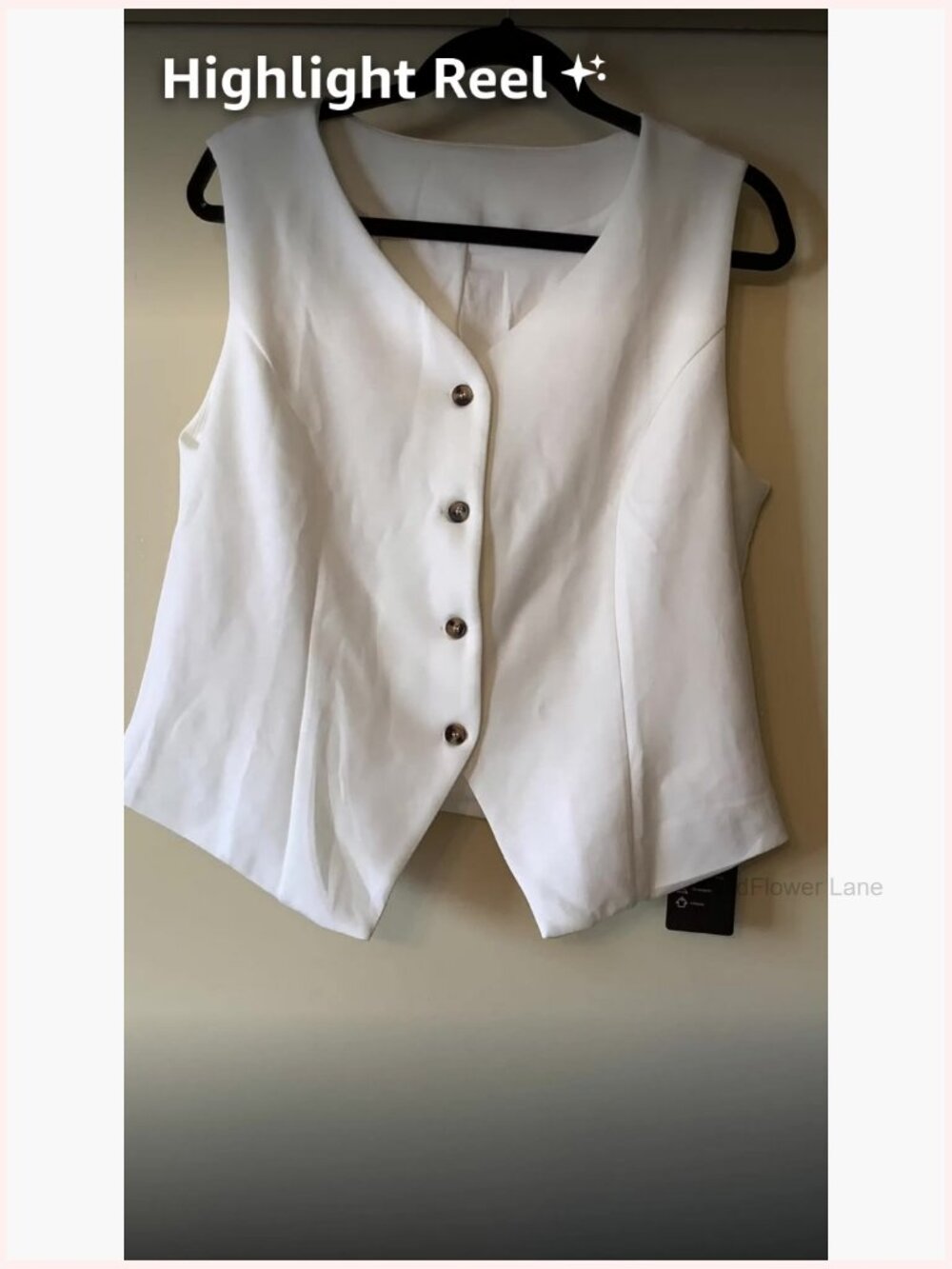 Cropped Vest Top V Neck Button Down Sleeveless Business Casual Tank - Picture 7 of 7